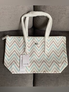 Lacoste L.12.12 Concept Tote handbag wavy strips NWT